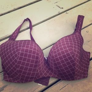Cacique maroon balconette bra